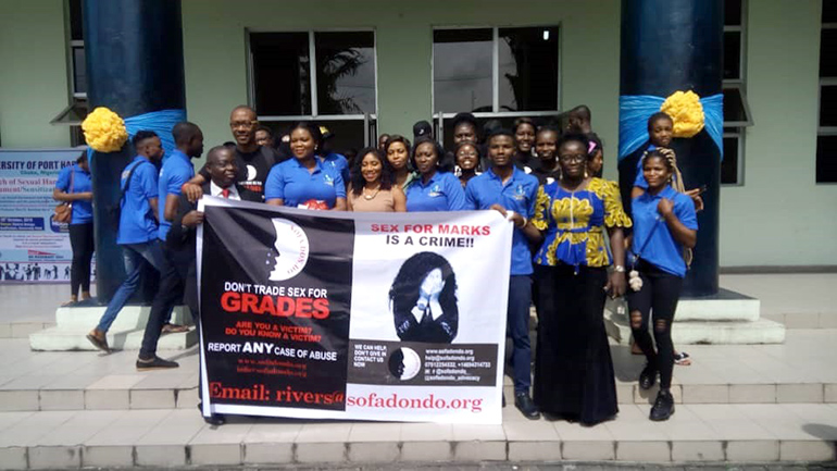 Uniport Students and Sofadondo Volunteers at the Sexual Harassment Policy launch by the University of Port Harcourt